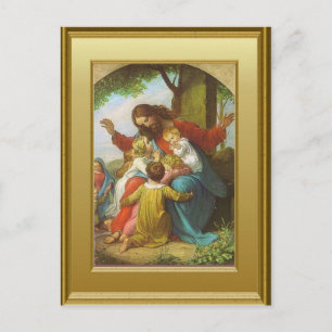 Postal Jesús y los niños