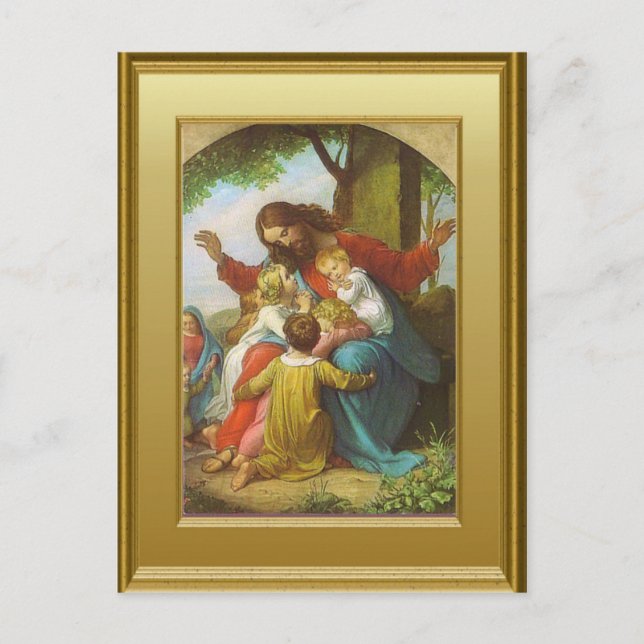 Postal Jesús y los niños (Anverso)