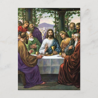 Postal Jesús Y Sus Amigos En La Habitación Superior