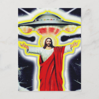 Postal Jesús y un OVNI