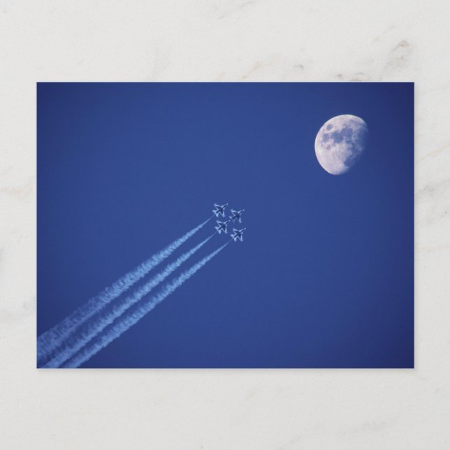 Postal Jets junto a la luna | Columbia Británica (Anverso)