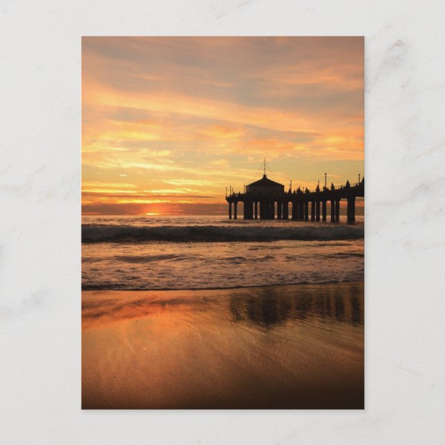 Postal Jetty Over Ocean Beach Sunset (Anverso)
