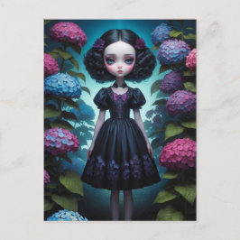 Postal Jeune fille - Hortensia