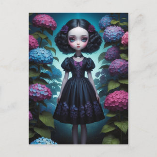 Postal Jeune fille - Hortensia