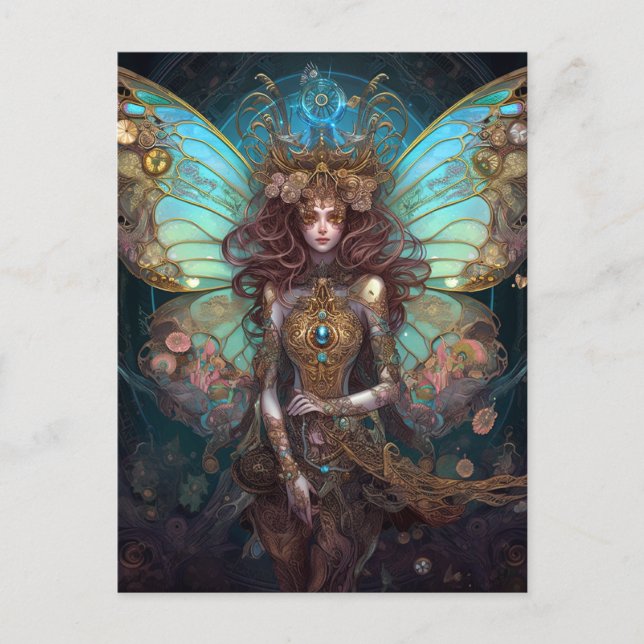 Postal Jewel Butterfly Fairy Fantasy Art (Anverso)