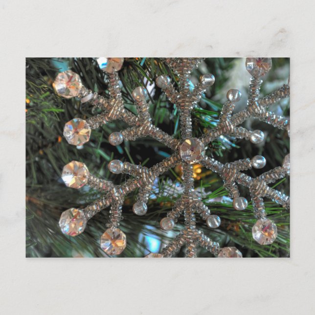 Postal Jewel Snowflake, árbol de Navidad, adorno (Anverso)