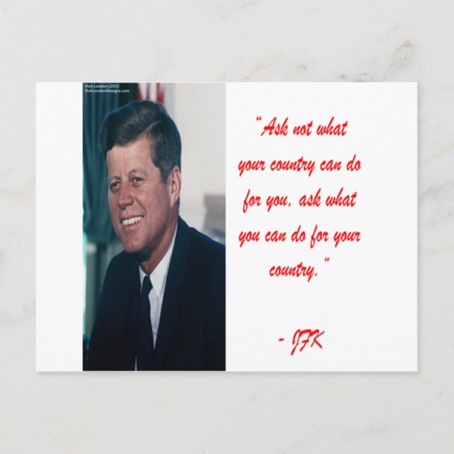 Postal JFK & Cita de No Preguntes (Anverso)