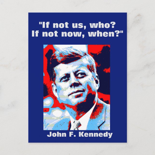 Postal JFK John F. Kennedy Cita Inspiración Motivacional (Anverso)