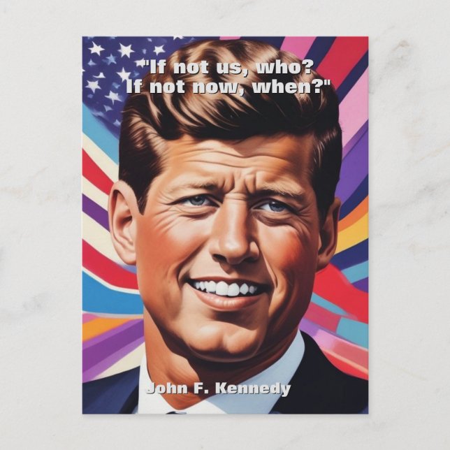 Postal JFK John F. Kennedy Cita Inspiración Motivacional (Anverso)