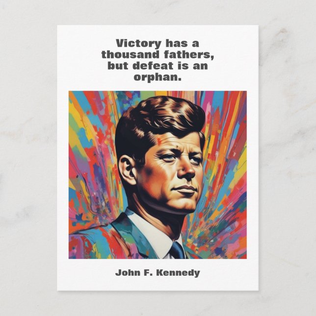 Postal JFK John F. Kennedy Cita Inspiración Motivacional (Anverso)