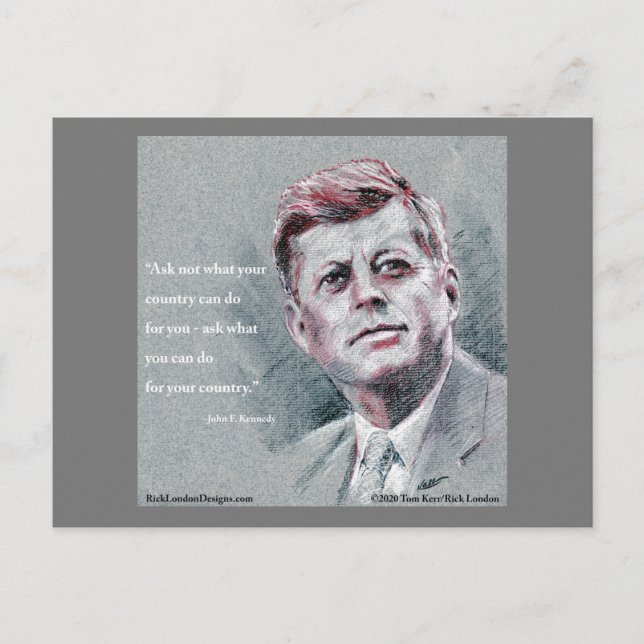 Postal JFK y cita (Anverso)