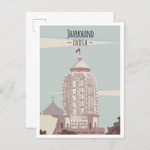 Postal Jharkhand India Ilustracion de viajes por arte