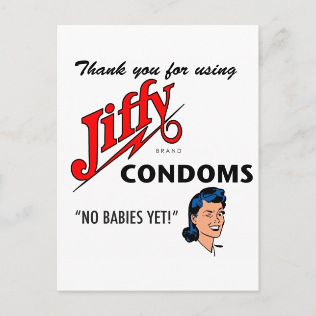 Postal ¡Jiffy Brand Condom Gear! (Anverso)