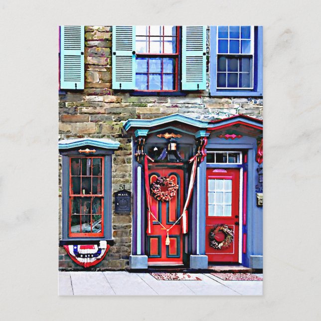 Postal Jim Thorpe PA - Puertas y ventanas de moda (Anverso)
