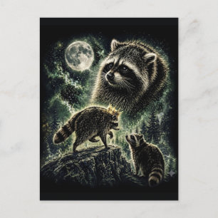 Postal Jimothy Mapache, Tres Mapache Luna Divertido Meme