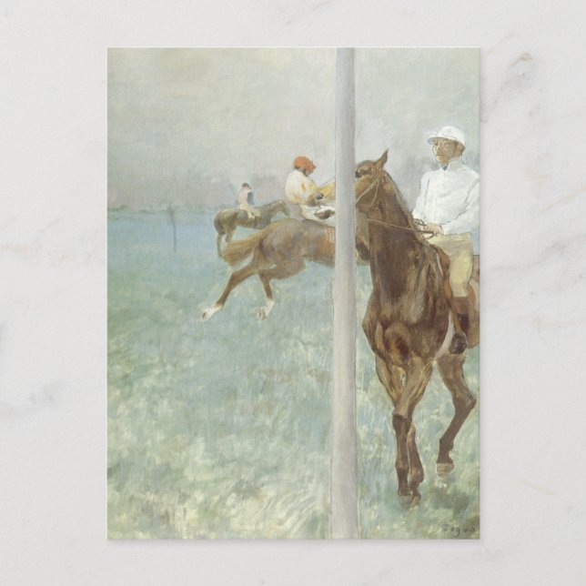 Postal Jinetes antes de la carrera por Edgar Degas (Anverso)
