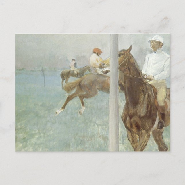 Postal Jinetes antes de la carrera por Edgar Degas (Anverso)