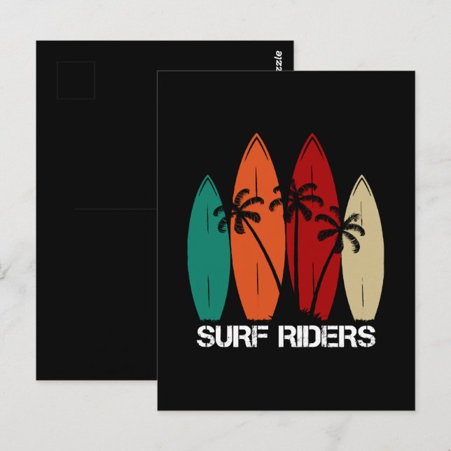Postal Jinetes de olas (Anverso / Reverso)