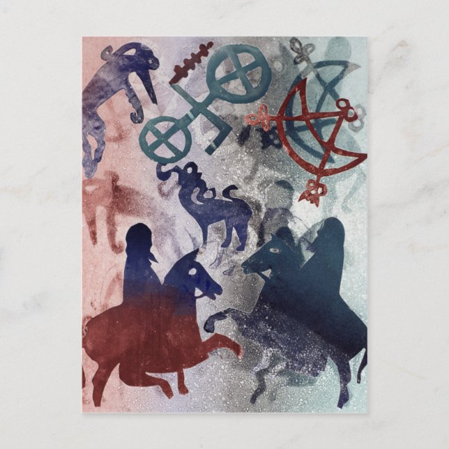 Postal Jinetes pictos 1996 (Anverso)
