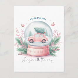 Postal Jingle All the Way Christmas Round Pillow