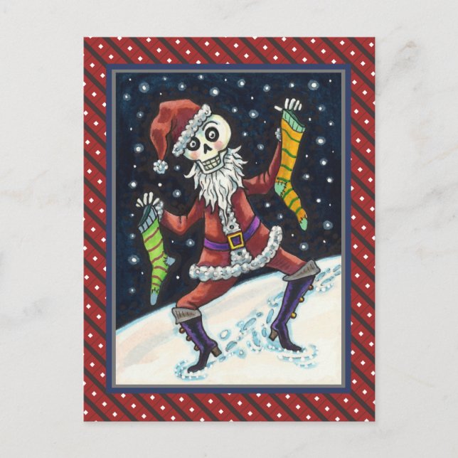 POSTAL JINGLE BONES SANTA, VACACIONES SKELETON Y ALMACENA (Anverso)