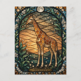 Postal Jirafa Alta Sabana Illumina Vidrio Emplomado