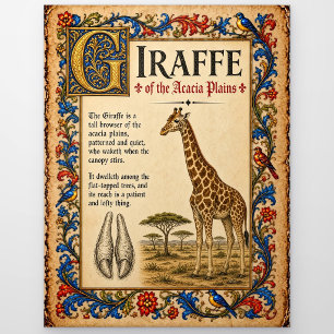 Postal Jirafa, Arte de Bestiario Medieval