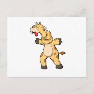 Postal Jirafa con nudo en el cuello