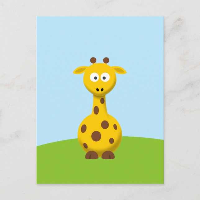 Postal Jirafa de Dibujos Animados (Anverso)