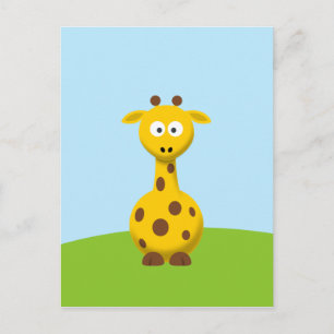 Postal Jirafa de Dibujos Animados