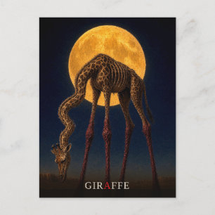 Postal Jirafa Piernas Brillantes gótico Surrealista