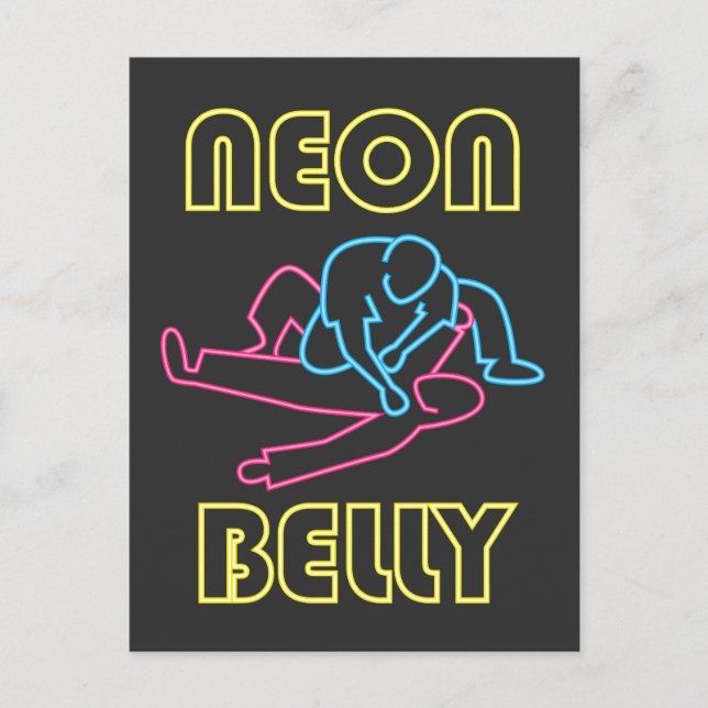 Postal Jiu Jitsu brasileño: BJJ Neon Knee En Belly (Anverso)