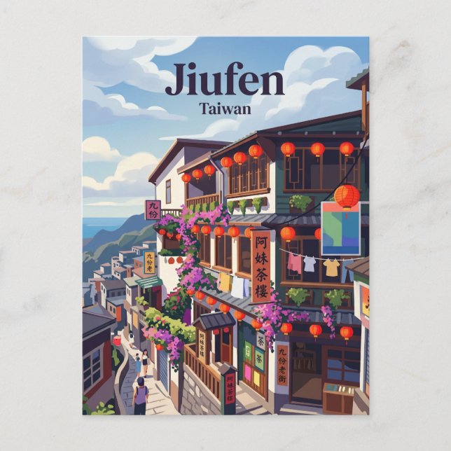Postal Jiufen Taiwán (Anverso)