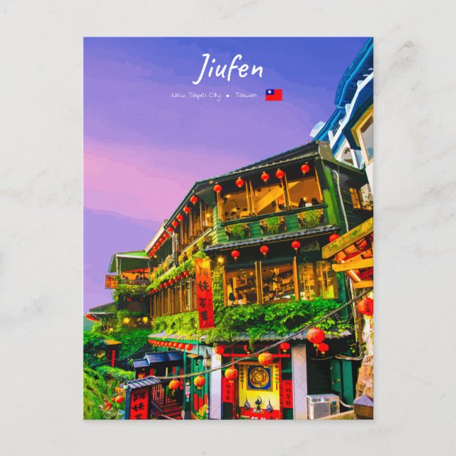 Postal Jiufen, Taiwán - Antigua Casa de Té (Anverso)