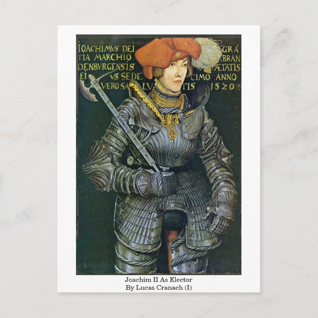 Postal Joachim Ii Como Elector De Lucas Cranach (I) (Anverso)