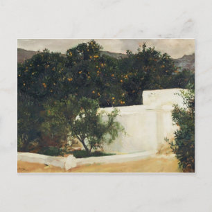 Postal Joaquín Sorolla - Árboles Naranjas en camino a Sev