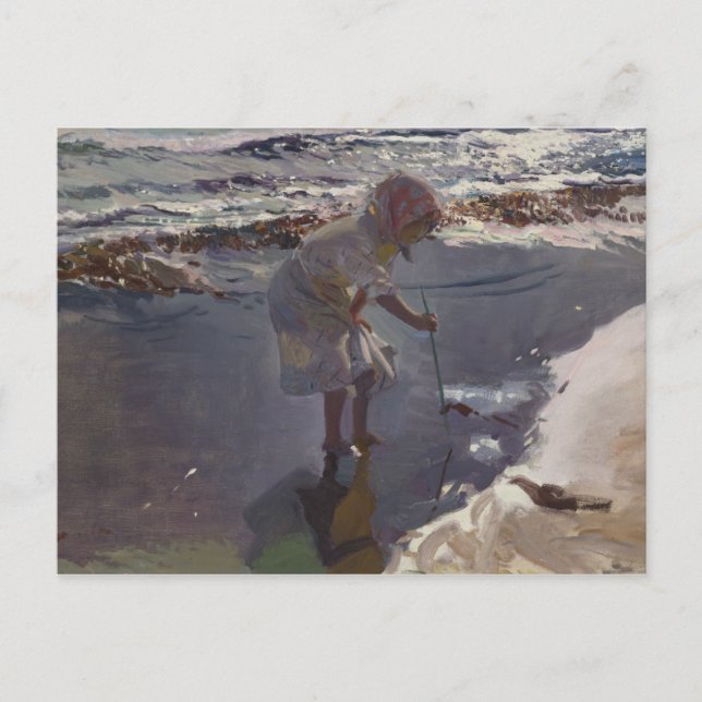 Postal Joaquin Sorolla - Buscando Mariscos (Anverso)