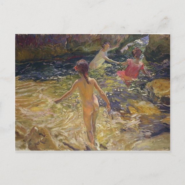 Postal Joaquín Sorolla - El baño, Javea (Anverso)