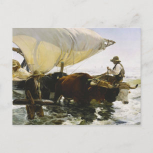 Postal Joaquin Sorolla - El regreso de la pesca