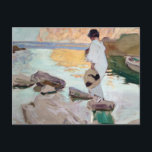 Postal Joaquin Sorolla - Elena en Cala de San Vicente<br><div class="desc">Elena en Cala de San Vicente por Joaquín Sorolla,  1919. Pintura de aceite.</div>