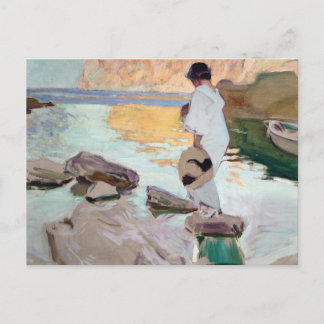 Postal Joaquin Sorolla - Elena en Cala de San Vicente