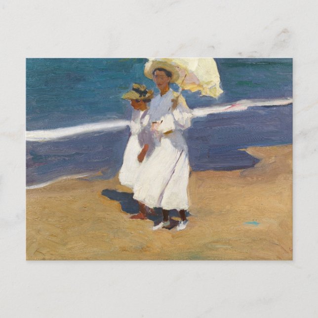 Postal Joaquin Sorolla - En la playa (Anverso)