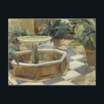 Postal Joaquin Sorolla - Fuente en un patio<br><div class="desc">Fuente en un patio,  Sevilla,  por Joaquin Sorolla,  1915. Óleo sobre lienzo.</div>