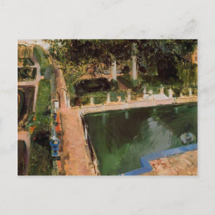 Postal Joaquín Sorolla-Jardín de Carlos V en el Alcázar