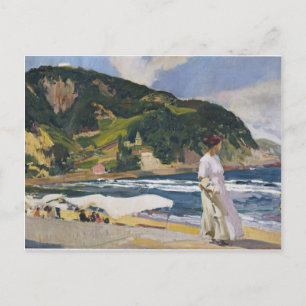 Postal Joaquín Sorolla - María en la playa, Zarauz