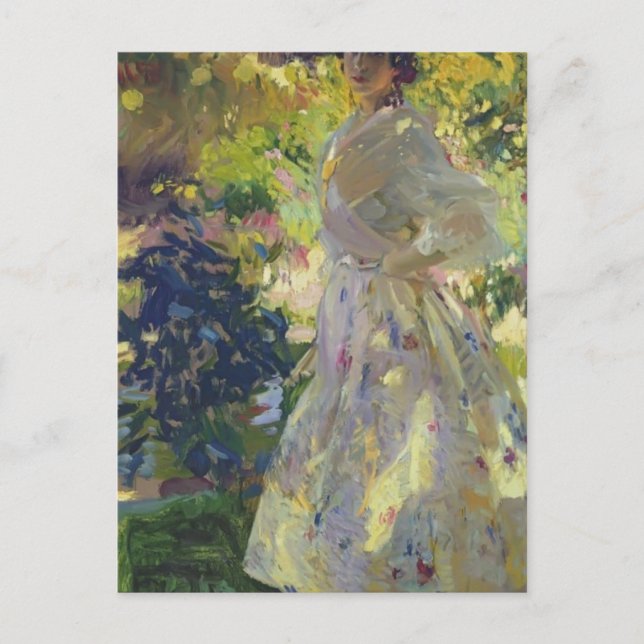 Postal Joaquín Sorolla- María vestida como chica valencia (Anverso)