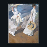 Postal Joaquín Sorolla - Mujeres paseando en la playa<br><div class="desc">"Mujeres Caminando por la Playa" es una cautivadora pintura de Joaquin Sorolla, un renombrado artista español de finales del siglo XIX y principios del XX. La obra representa una serena escena costera donde un grupo de mujeres pasean elegantemente por la orilla arenosa. La maestría de Sorolla en la luz y...</div>