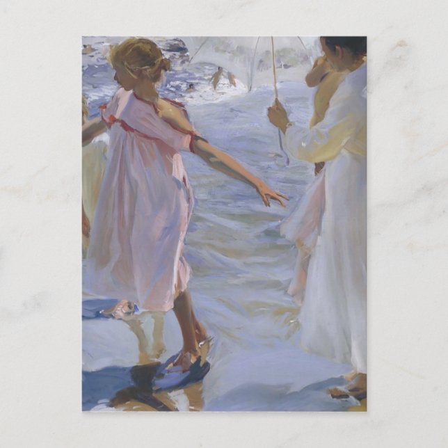 Postal Joaquín Sorolla - Pasear a orillas del mar