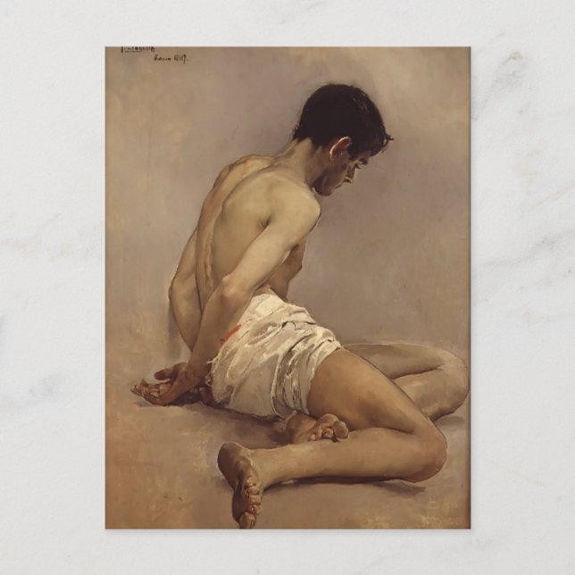 Postal Joaquín Sorolla - Pintura académica de la naturale (Anverso)