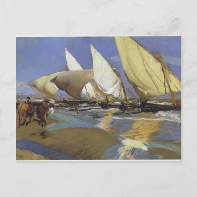 Postal Joaquín Sorolla - Regreso de la pesca (Anverso)